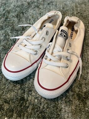 Converse Women’s White Canvas Low-Top Sneakers Size 8